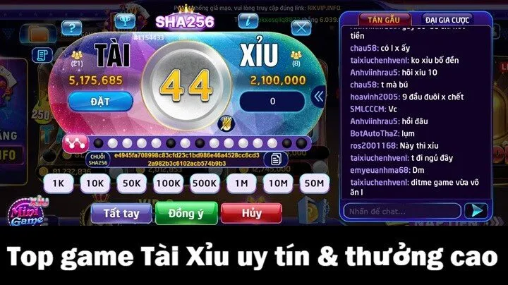 Top game Tài Xỉu online uy tín & thưởng cao